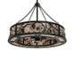 Meyda Lighting Whispering Pines 45" 24-Light Matte Black Chandelier With Silver Mica Shade Glass and Fan