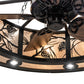 Meyda Lighting Whispering Pines 45" 24-Light Matte Black Chandelier With Silver Mica Shade Glass and Fan
