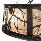 Meyda Lighting Whispering Pines 45" 24-Light Matte Black Chandelier With Silver Mica Shade Glass and Fan