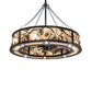 Meyda Lighting Whispering Pines 45" 24-Light Matte Black Chandelier With Silver Mica Shade Glass and Fan