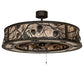 Meyda Lighting Whispering Pines 45" 24-Light Oil Rubbed Bronze Chandelier With Silver Mica Shade Glass and Fan