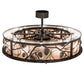 Meyda Lighting Whispering Pines 45" 24-Light Oil Rubbed Bronze Chandelier With Silver Mica Shade Glass and Fan