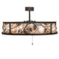 Meyda Lighting Whispering Pines 45" 24-Light Oil Rubbed Bronze Chandelier With Silver Mica Shade Glass and Fan