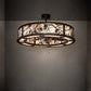 Meyda Lighting Whispering Pines 45" 24-Light Oil Rubbed Bronze Chandelier With Silver Mica Shade Glass and Fan