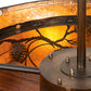 Meyda Lighting Whispering Pines 45" 8-Light Antique Copper Chandelier With Amber Mica Shade Glass ad Fan