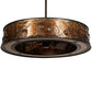 Meyda Lighting Whispering Pines 45" 8-Light Antique Copper Chandelier With Amber Mica Shade Glass ad Fan