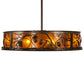 Meyda Lighting Whispering Pines 45" 8-Light Antique Copper Chandelier With Amber Mica Shade Glass ad Fan
