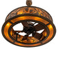Meyda Lighting Whispering Pines 45" 8-Light Antique Copper Chandelier With Amber Mica Shade Glass ad Fan