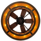 Meyda Lighting Whispering Pines 45" 8-Light Antique Copper Chandelier With Amber Mica Shade Glass ad Fan