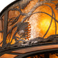 Meyda Lighting Whispering Pines 45" 8-Light Antique Copper Chandelier With Amber Mica Shade Glass ad Fan