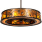 Meyda Lighting Whispering Pines 45" 8-Light Antique Copper Chandelier With Amber Mica Shade Glass ad Fan