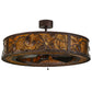 Meyda Lighting Whispering Pines 45" 8-Light Mahogany Bronze Chandelier With Amber Mica Shade Glass and Fan