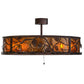Meyda Lighting Whispering Pines 45" 8-Light Mahogany Bronze Chandelier With Amber Mica Shade Glass and Fan