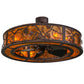 Meyda Lighting Whispering Pines 45" 8-Light Mahogany Bronze Chandelier With Amber Mica Shade Glass and Fan