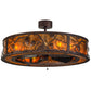 Meyda Lighting Whispering Pines 45" 8-Light Mahogany Bronze Chandelier With Amber Mica Shade Glass and Fan
