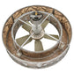 Meyda Lighting Whispering Pines 45" 8-Light Nickel Chandelier With Silver Mica Shade Glass and Fan