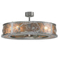 Meyda Lighting Whispering Pines 45" 8-Light Nickel Chandelier With Silver Mica Shade Glass and Fan