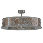 Meyda Lighting Whispering Pines 45" 8-Light Nickel Chandelier With Silver Mica Shade Glass and Fan