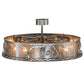 Meyda Lighting Whispering Pines 45" 8-Light Nickel Chandelier With Silver Mica Shade Glass and Fan