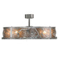 Meyda Lighting Whispering Pines 45" 8-Light Nickel Chandelier With Silver Mica Shade Glass and Fan
