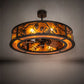 Meyda Lighting Whispering Pines 45" 8-Light Oil Rubbed Bronze Chandelier With Amber Mica Shade Glass and Fan