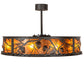 Meyda Lighting Whispering Pines 45" 8-Light Oil Rubbed Bronze Chandelier With Amber Mica Shade Glass and Fan