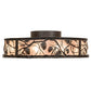 Meyda Lighting Whispering Pines 45" 8-Light Oil Rubbed Bronze Chandelier With Silver Mica Shade Glass and Fan