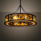 Meyda Lighting Whispering Pines 45" 8-Light Timeless Bronze Chandelier With Amber Mica Shade Glass and Fan