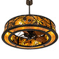 Meyda Lighting Whispering Pines 45" 8-Light Timeless Bronze Chandelier With Amber Mica Shade Glass and Fan
