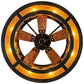 Meyda Lighting Whispering Pines 45" 8-Light Timeless Bronze Chandelier With Amber Mica Shade Glass and Fan