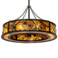 Meyda Lighting Whispering Pines 45" 8-Light Timeless Bronze Chandelier With Amber Mica Shade Glass and Fan