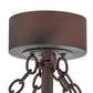 Meyda Lighting Whispering Pines 45" LED Rust & Wrought Iron Chandelier With Amber Mica Shade Glass