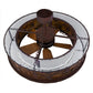 Meyda Lighting Whispering Pines 45" LED Rust & Wrought Iron Chandelier With Amber Mica Shade Glass