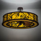 Meyda Lighting Whispering Pines 45" LED Rust & Wrought Iron Chandelier With Amber Mica Shade Glass