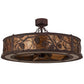 Meyda Lighting Whispering Pines 45" LED Rust & Wrought Iron Chandelier With Amber Mica Shade Glass