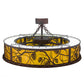 Meyda Lighting Whispering Pines 45" LED Rust & Wrought Iron Chandelier With Amber Mica Shade Glass