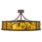 Meyda Lighting Whispering Pines 45" LED Rust & Wrought Iron Chandelier With Amber Mica Shade Glass
