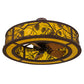 Meyda Lighting Whispering Pines 45" LED Rust & Wrought Iron Chandelier With Amber Mica Shade Glass