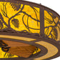 Meyda Lighting Whispering Pines 45" LED Rust & Wrought Iron Chandelier With Amber Mica Shade Glass