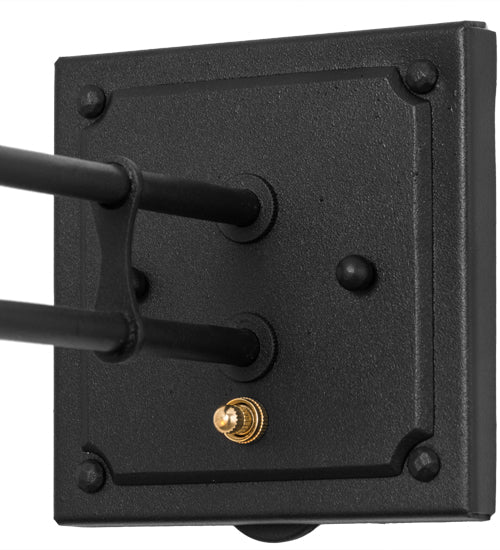 Meyda Lighting Whispering Pines 5-14" Textured Black Swing Arm Wall Sconce With Beige Art Shade Glass