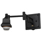 Meyda Lighting Whispering Pines 5-14" Textured Black Swing Arm Wall Sconce With Beige Art Shade Glass