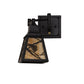Meyda Lighting Whispering Pines 5-14" Textured Black Swing Arm Wall Sconce With Beige Art Shade Glass