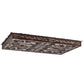 Meyda Lighting Whispering Pines 51" LED Rust & Wrought Iron Flush Mount Light With Silver Mica Shade Glass