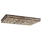 Meyda Lighting Whispering Pines 51" LED Rust & Wrought Iron Flush Mount Light With Silver Mica Shade Glass