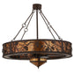 Meyda Lighting Whispering Pines 52" 15-Light Cafe Noir Chandelier With Amber Mica Shade Glass and Fan