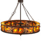 Meyda Lighting Whispering Pines 52" 15-Light Cafe Noir Chandelier With Amber Mica Shade Glass and Fan