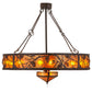 Meyda Lighting Whispering Pines 52" 15-Light Cafe Noir Chandelier With Amber Mica Shade Glass and Fan