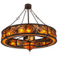 Meyda Lighting Whispering Pines 52" 15-Light Cafe Noir Chandelier With Amber Mica Shade Glass and Fan