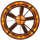 Meyda Lighting Whispering Pines 52" 15-Light Cafe Noir Chandelier With Amber Mica Shade Glass and Fan