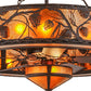 Meyda Lighting Whispering Pines 52" 15-Light Cafe Noir Chandelier With Amber Mica Shade Glass and Fan